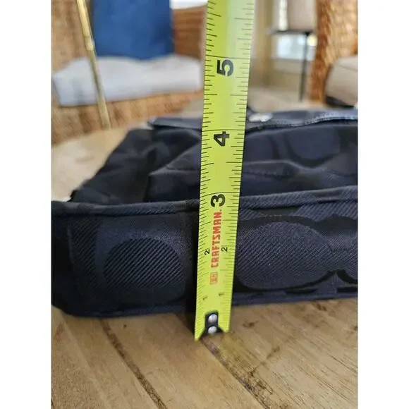 Coach Black Signature Ashley Shoulder Bag F16550 EUC Logo Charm - Picture 15 of 16